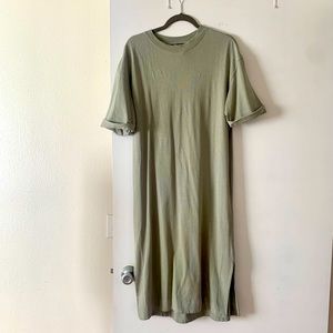 Zara teeshirt side slit midi dress new